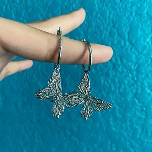 🤍🦋Silver Butterfly Mini Hoop Earrings🦋🤍